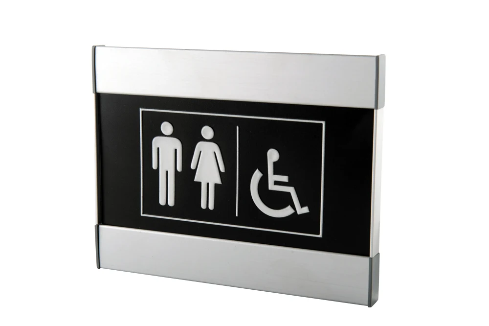 Vista Square wall-mounted accessible restroom sign with pictograms