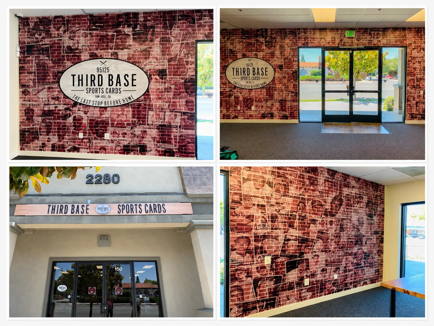 Vintage Baseball Card Wall Mural & Building Sign for Third Base Sports Cards San Jose